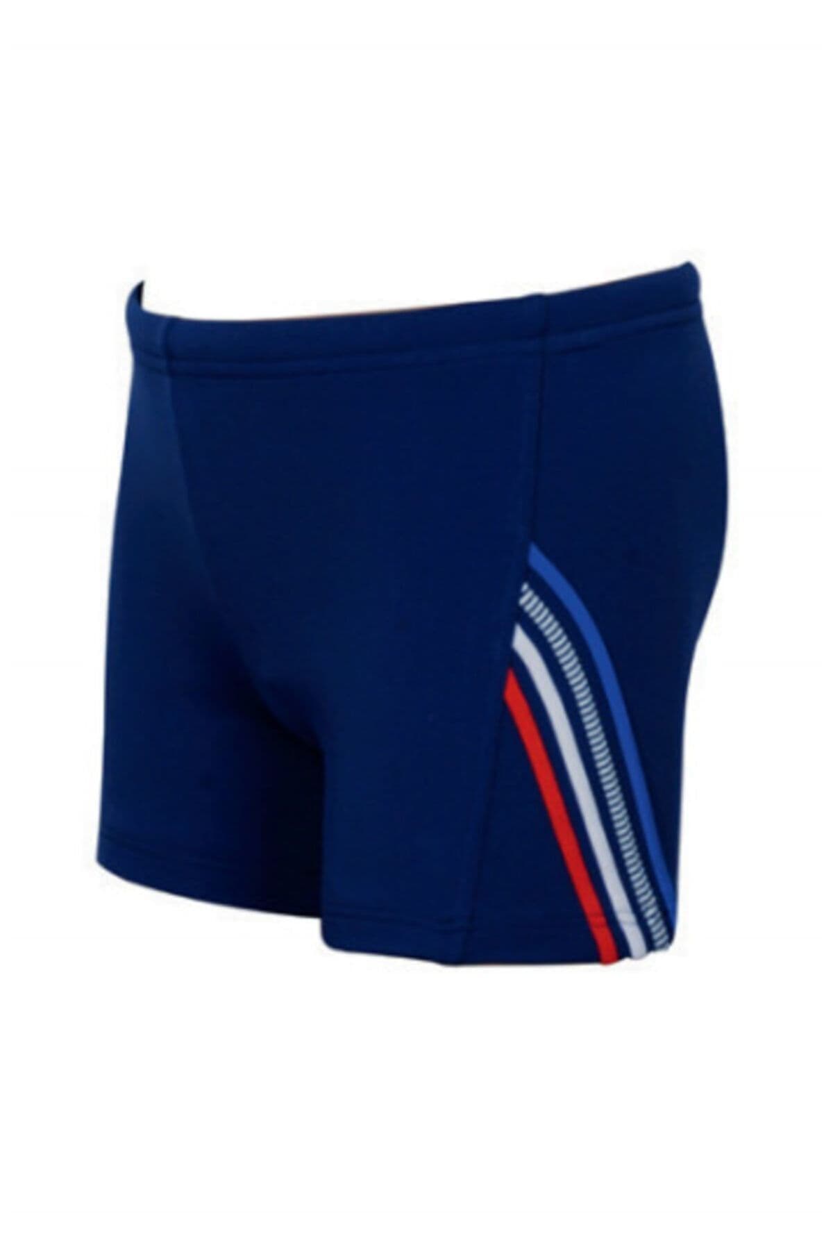 Çizgi Detaylı Erkek Çocuk Şortu / Mavi